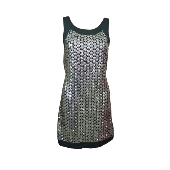 Victoria's Secret black silver sequined sheer back mini dress women's size XS - Picture 1 of 10